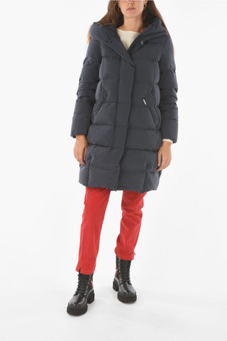 Hidden Closure 2 Pockets PUFFY COCOON Down Jacket with Hood