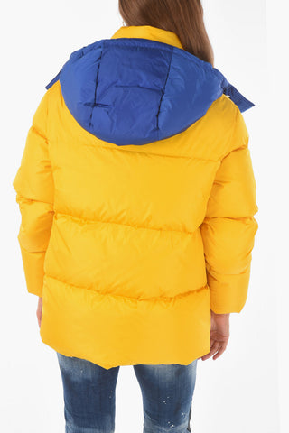 Two-Tone 2 Pockets Down Jacket with Hood