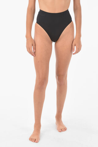 logo printed high waist bikini bottom