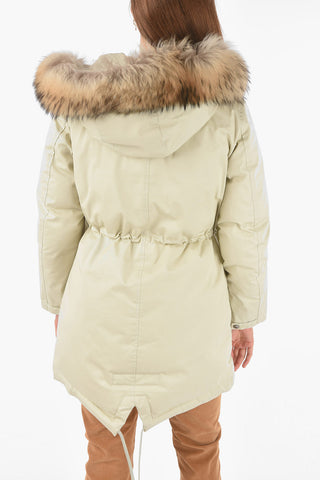 real fur trimming TIFFANY down jacket with hidden closure