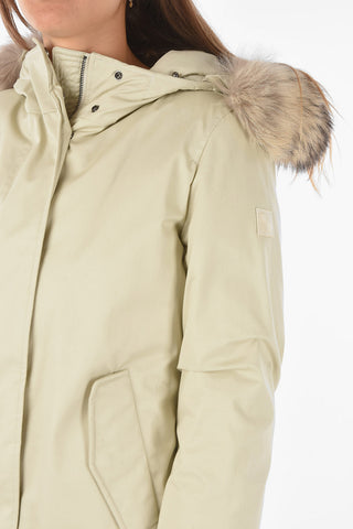 real fur trimming TIFFANY down jacket with hidden closure