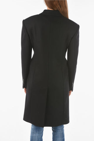 3-button chesterfield coat with Floral-Patterned Inner