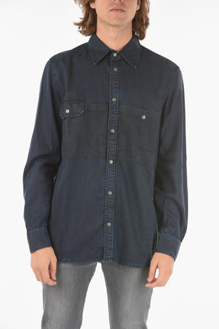 Breast Pocket D-MILLY-SP1 Shirt with Snap Buttons