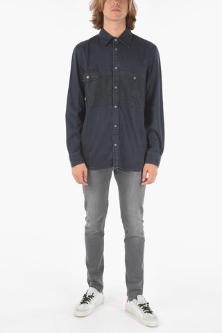 Breast Pocket D-MILLY-SP1 Shirt with Snap Buttons