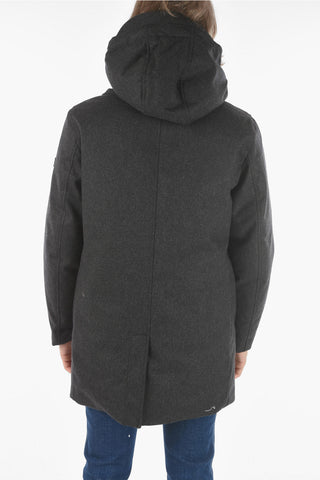 Hidden Closure TECH Down Jacket with Removable Hood