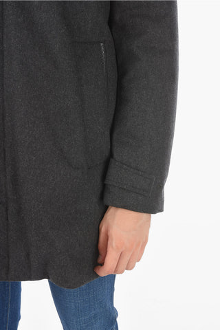 Hidden Closure TECH Down Jacket with Removable Hood