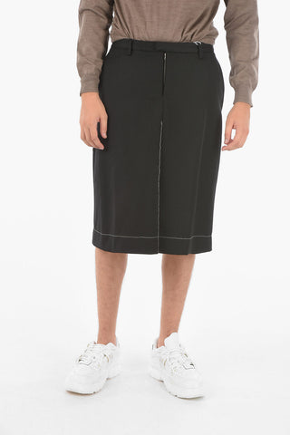 MM10 solid color wool skort