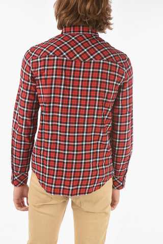 tartan S-EAST-LONG-CHK-B shirt with breast pockets