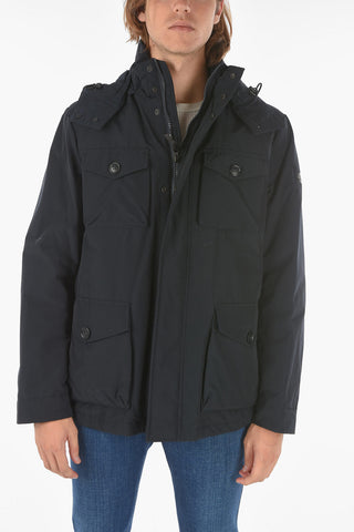 removable hood CAMOU FIELD utility down jacket