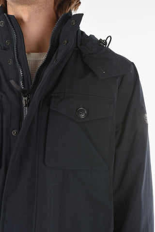 removable hood CAMOU FIELD utility down jacket