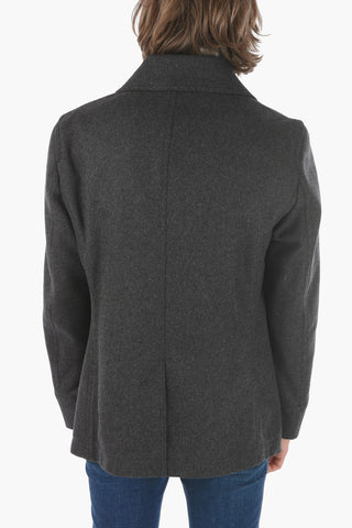 Cappotto Balmacaan Doppiopetto MELTON a 2 Tasche In Lana