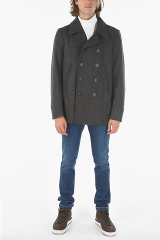 Cappotto Balmacaan Doppiopetto MELTON a 2 Tasche In Lana
