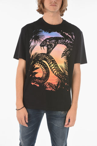 Shaded Maxi Printed Crew-Neck T-shirt