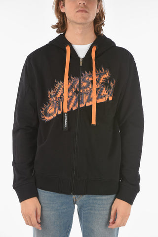 Contrasting Printed Hoodie