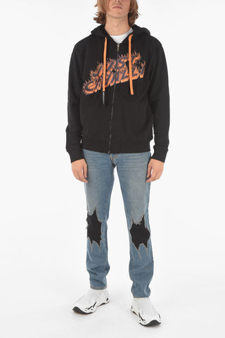 Contrasting Printed Hoodie
