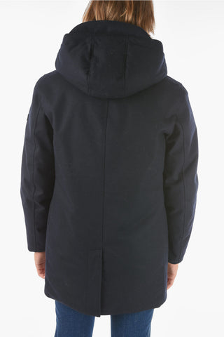 Hidden Closure TECH Down Jacket with Removable Hood