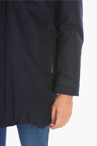 Hidden Closure TECH Down Jacket with Removable Hood