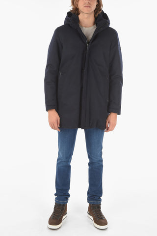 Hidden Closure TECH Down Jacket with Removable Hood
