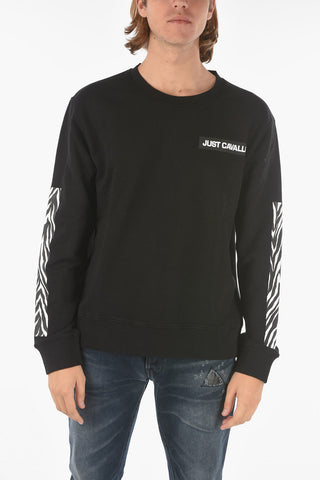 Animal Printed Details Crew-Neck Sweatshirt