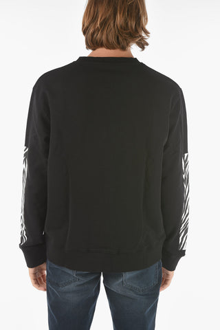 Animal Printed Details Crew-Neck Sweatshirt