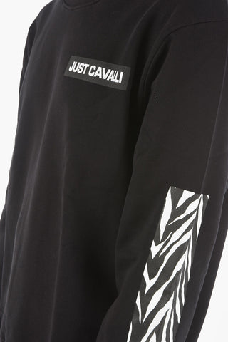 Animal Printed Details Crew-Neck Sweatshirt