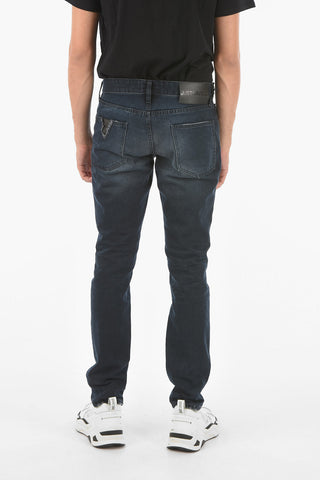 17,5cm Regular Fit Jeans with Leather Applications