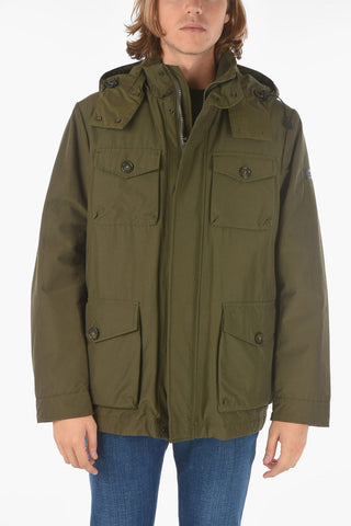 removable hood CAMOU FIELD utility down jacket