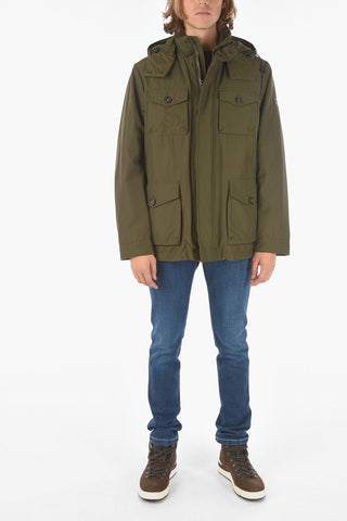 removable hood CAMOU FIELD utility down jacket