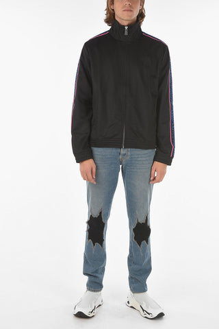 Animal Side Band Sweatshirt with  zip closure