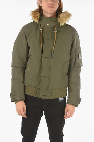 Solid Color W-JAME-21 Jacket with Faux Fur