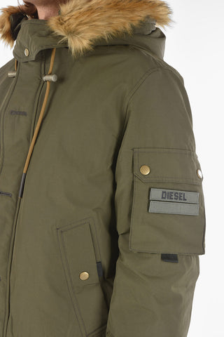 Solid Color W-JAME-21 Jacket with Faux Fur