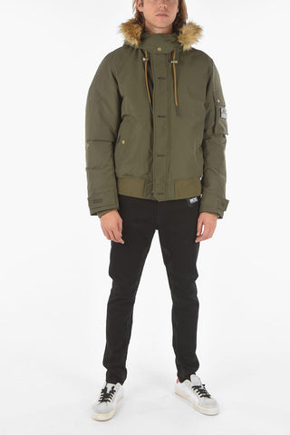 Solid Color W-JAME-21 Jacket with Faux Fur