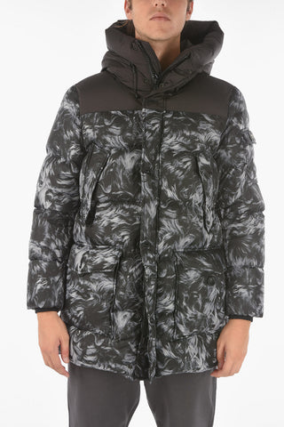 patterned SIERRA SHEEPSKIN multi-pockets down jacket
