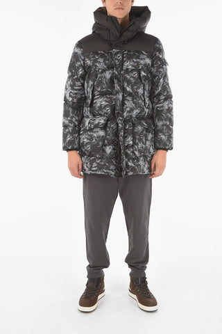 patterned SIERRA SHEEPSKIN multi-pockets down jacket