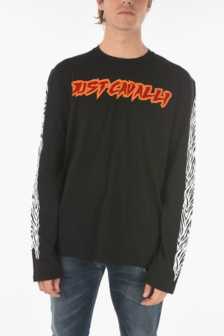 animal printed details long sleeve t-shirt