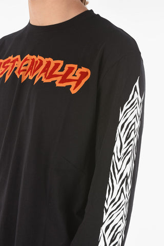 animal printed details long sleeve t-shirt