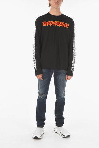 animal printed details long sleeve t-shirt