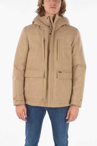 Solid Color Wool Blend TECH MOUNTAIN Down Jacket