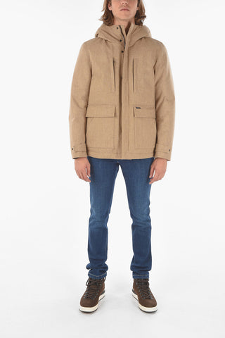Solid Color Wool Blend TECH MOUNTAIN Down Jacket
