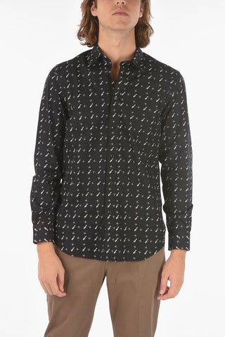 Camicia S-RILEY-TM-LS con Logo All Over