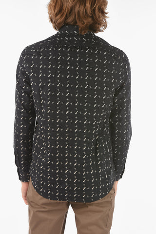 Camicia S-RILEY-TM-LS con Logo All Over