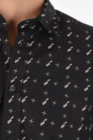 Camicia S-RILEY-TM-LS con Logo All Over