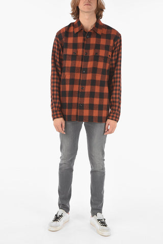 Two-Tone Tartan Motif S-BUNNEL-CHECK Shirt