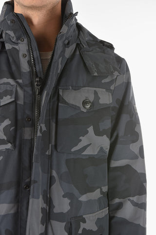 Camouflage FIELD Utility Down Jacket with Removable Hood