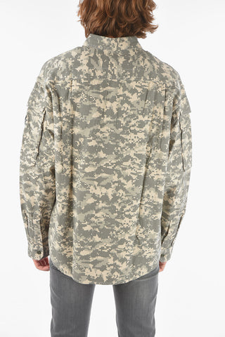 Camicia S-DAVIES Camouflage Pixel con Collo Italiano
