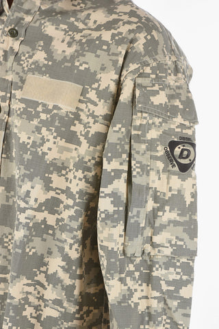 Camicia S-DAVIES Camouflage Pixel con Collo Italiano