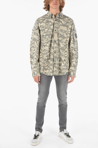Camicia S-DAVIES Camouflage Pixel con Collo Italiano