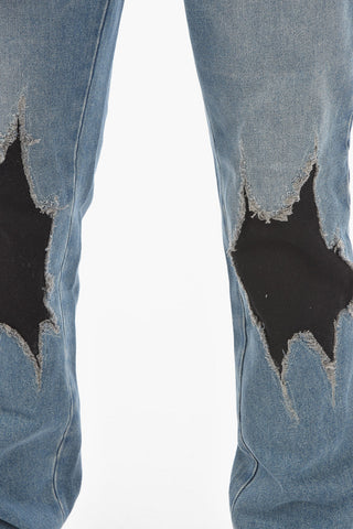 17cm Contrasting Patch Regular Fit Jeans