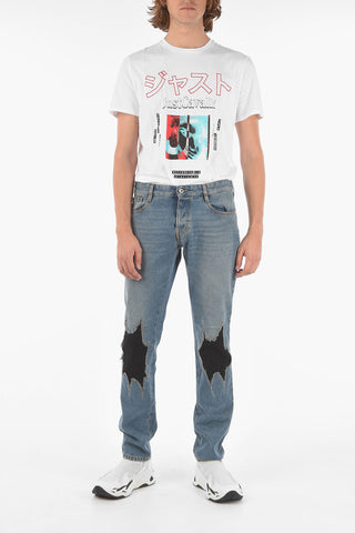 17cm Contrasting Patch Regular Fit Jeans