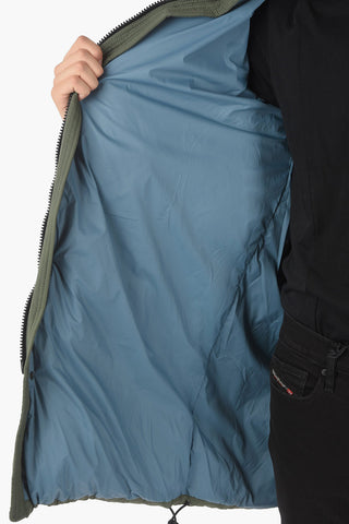 Hidden Fastening W-ROLF Down Jacket with Removable Hood